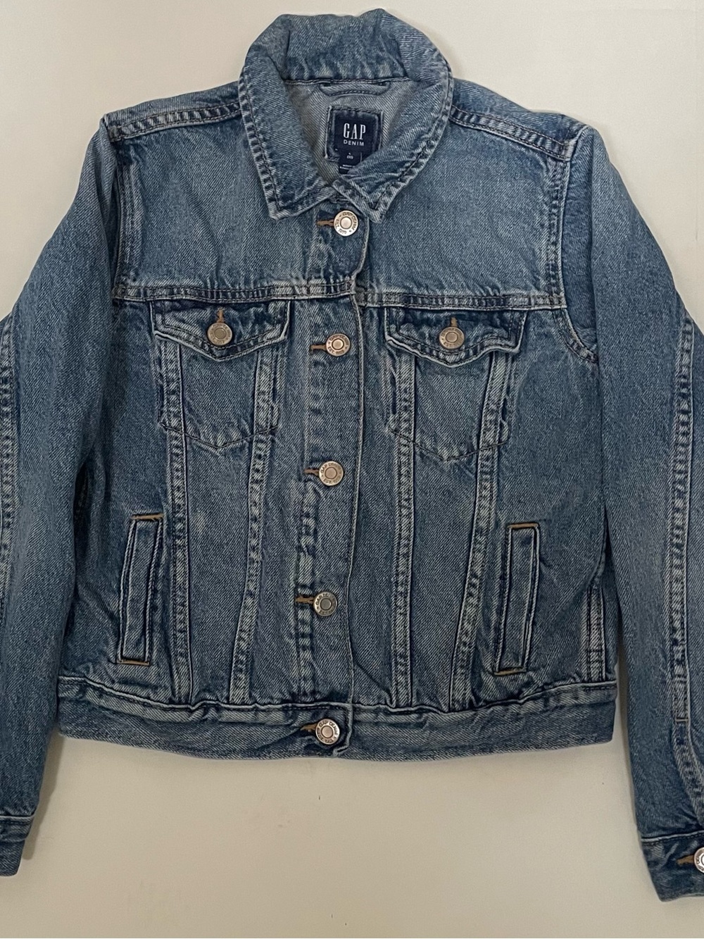 GAP Kids Classic Blue Denim Trucker Jacket Boy's Size 10 Medium Cotton
